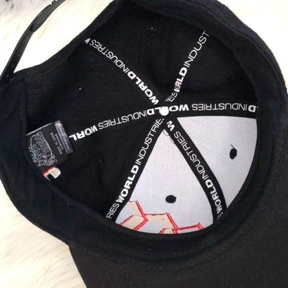 Y2K World Industries Skateboarding Pitchfork W Embroidered Flatbill Snapback Hat - Picture 9 of 11